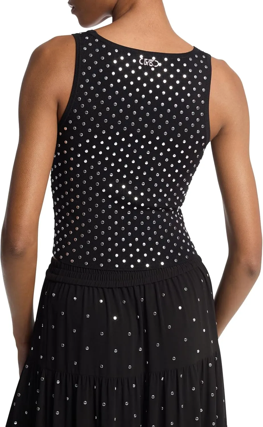 Michael Kors Women's Stud Scoop Neck Cropped Tank Top