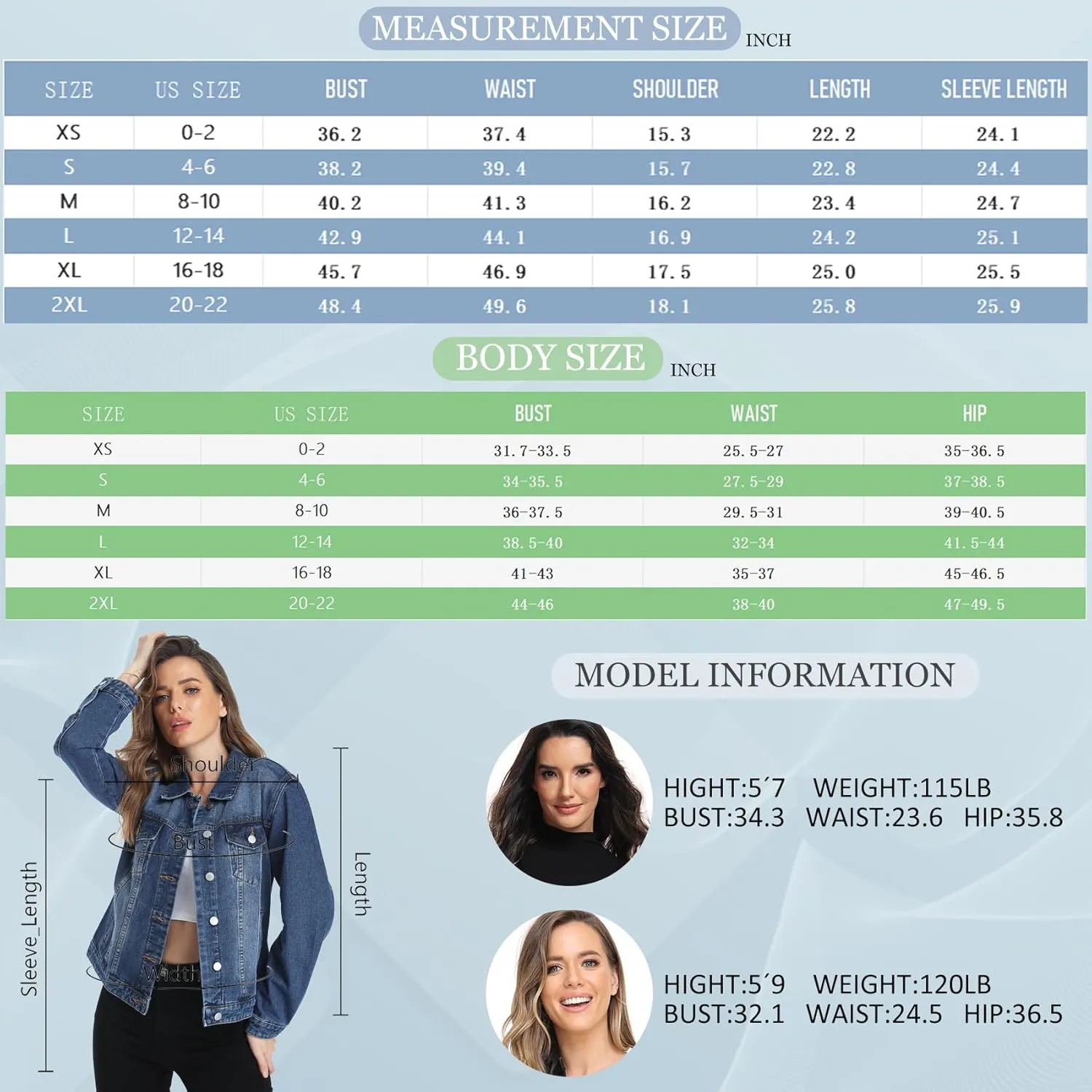 MISS MOLY Women's Denim Jackets Button Up Long Sleeve Basic Trendy Trucker Jackets