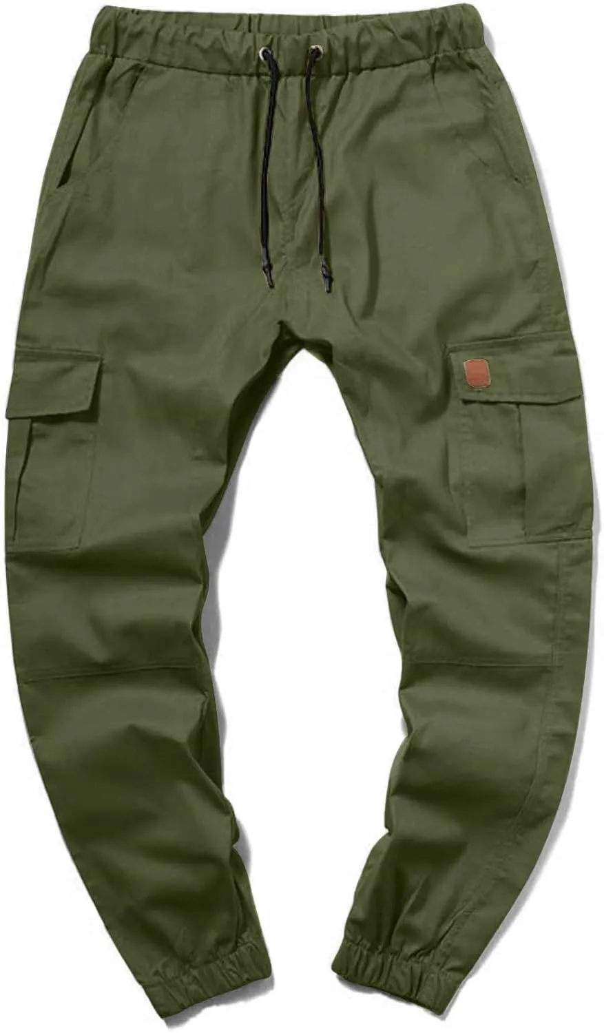 Muscularfit Mens Pants Khaki Slim Fit Drawstring Elastic Waist Loose Trouser Jogger Athletic Slacks Tapered Casual Sweatpants