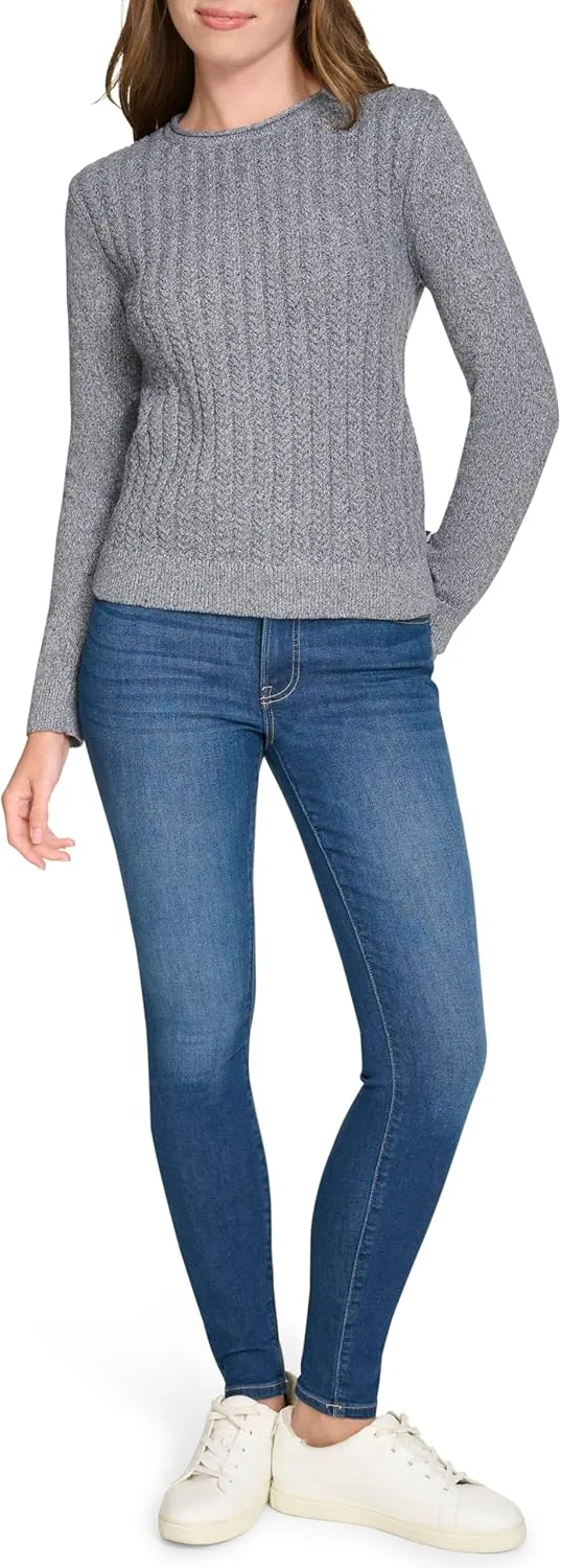 Nautica Women's Crewneck Pullover Cable Long Sleeve