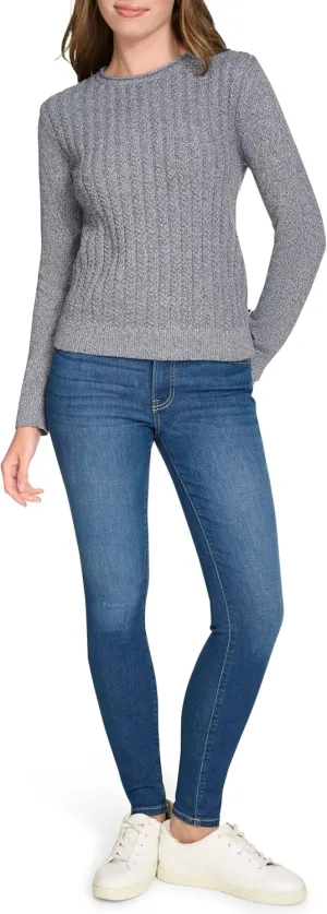 Nautica Women's Crewneck Pullover Cable Long Sleeve