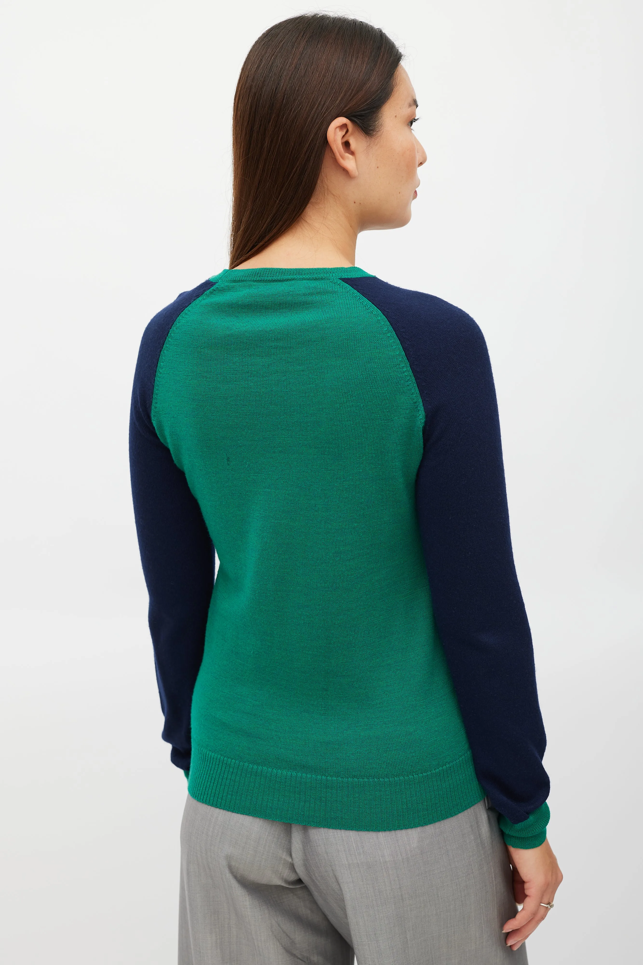 Navy & Multicolour Silk Floral Houndstooth Sweater
