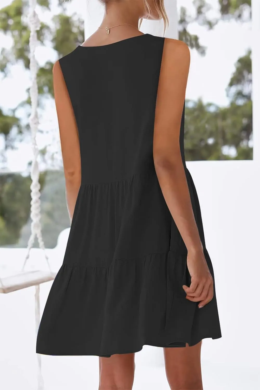 nclook Womens 2025 Summer Casual Dress Sweet Cute V Neck Sleeveless Mini Dresses with Pockets