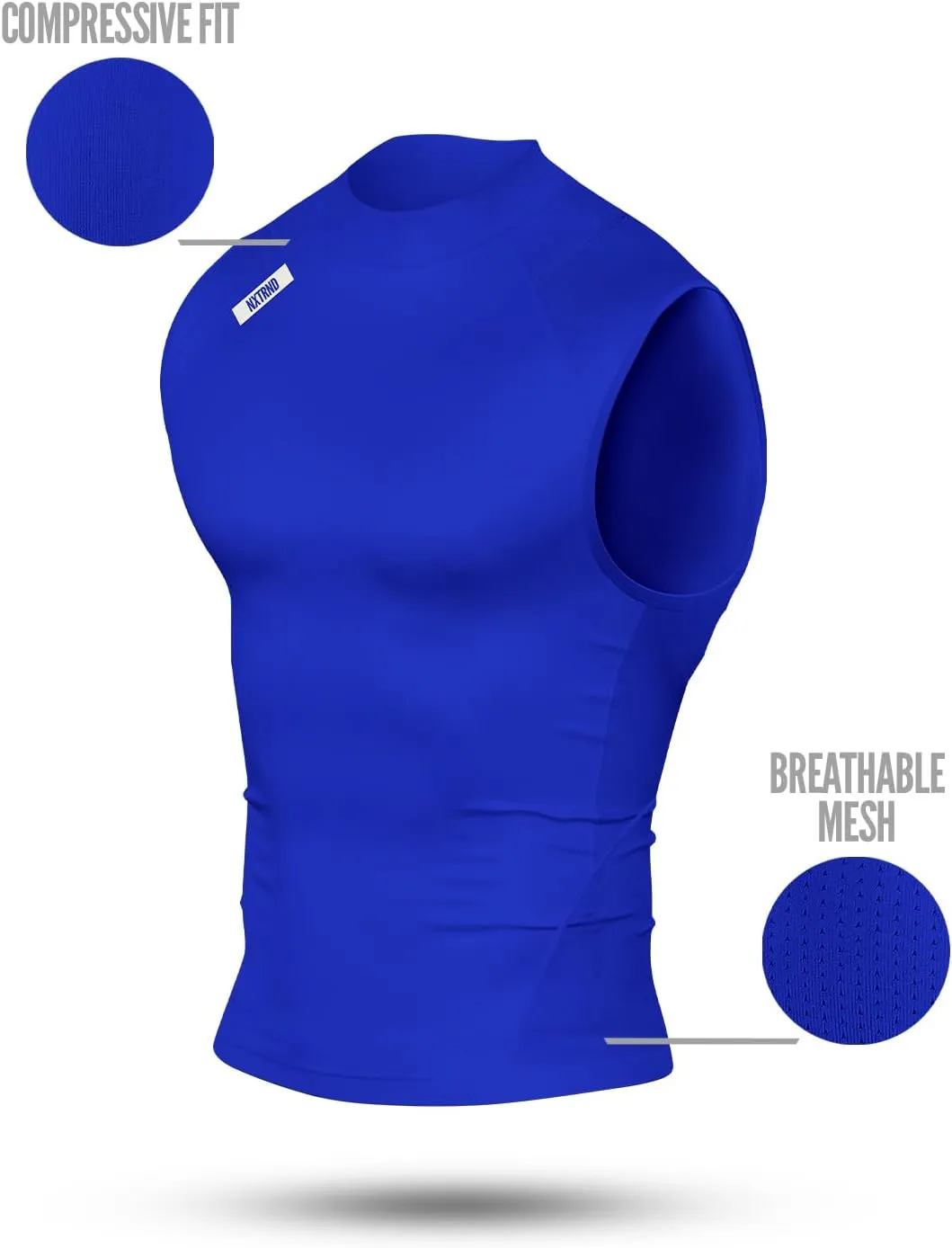 Nxtrnd Men's Turtleneck Compression Tank Top, Sleeveless Mock Neck