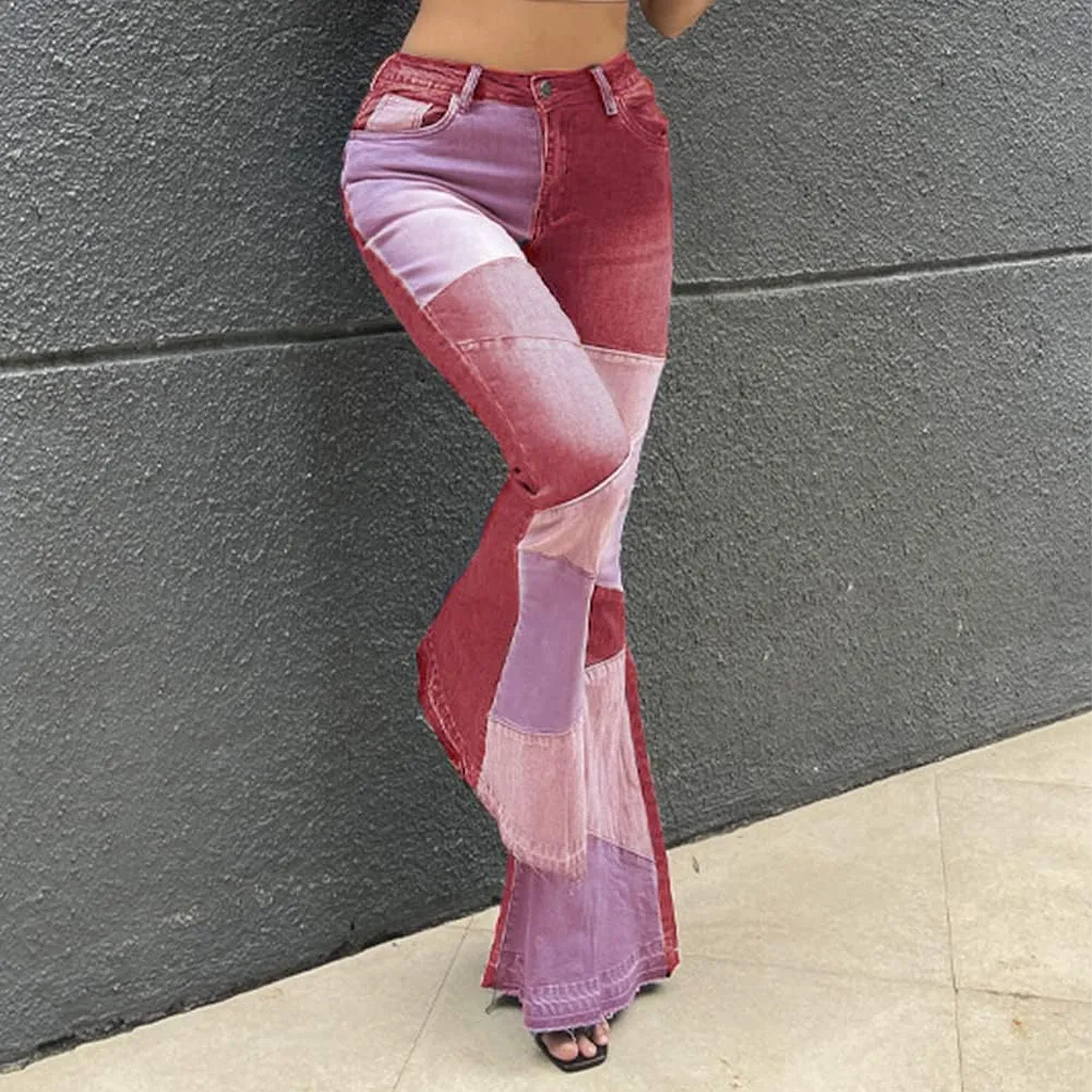 ODIZLI Women's High Waisted Bell Bottom Jeans Ripped Stretch Skinny Flare Jeans Distressed Bootcut Denim Pants Plus Size