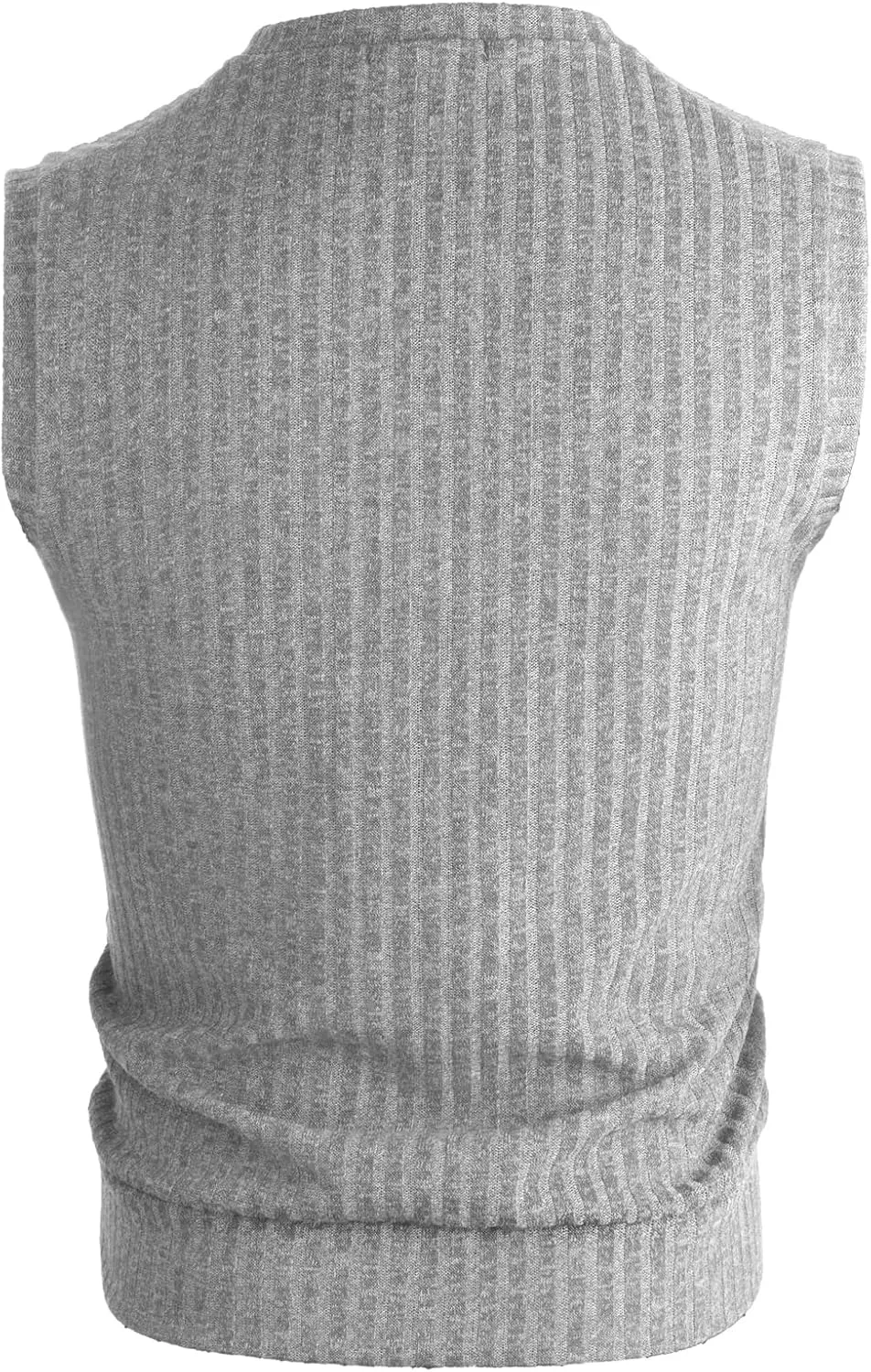 Ohoo Men's Cotton Blended Slim Fit Sweater Vest Knit V-Neck Sleeveless Pullover Sweater
