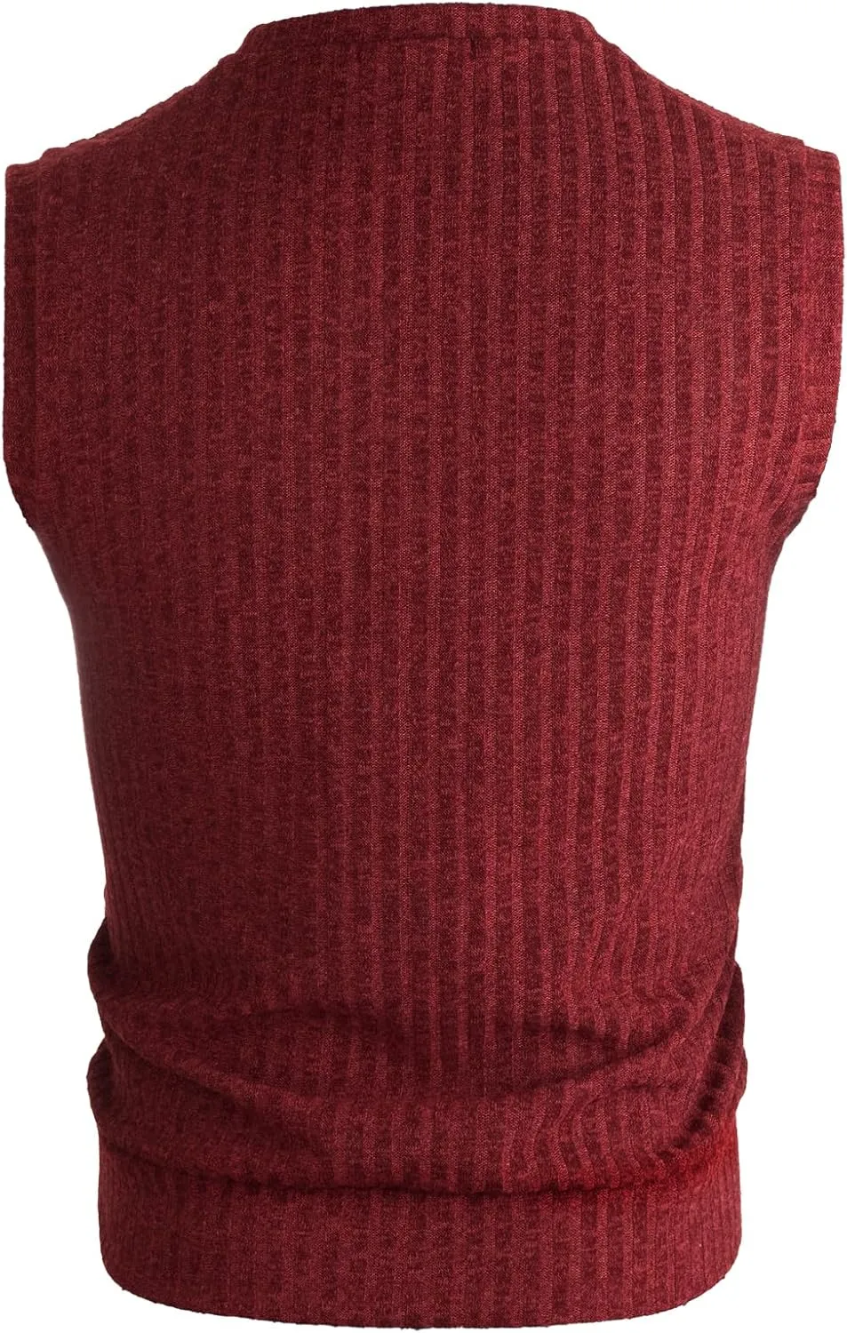 Ohoo Men's Cotton Blended Slim Fit Sweater Vest Knit V-Neck Sleeveless Pullover Sweater