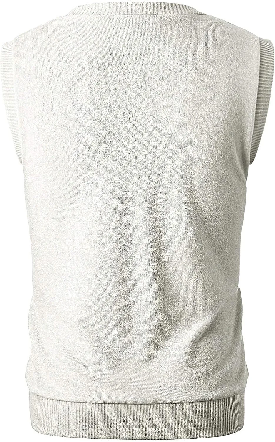 Ohoo Men's Cotton Blended Slim Fit Sweater Vest Knit V-Neck Sleeveless Pullover Sweater