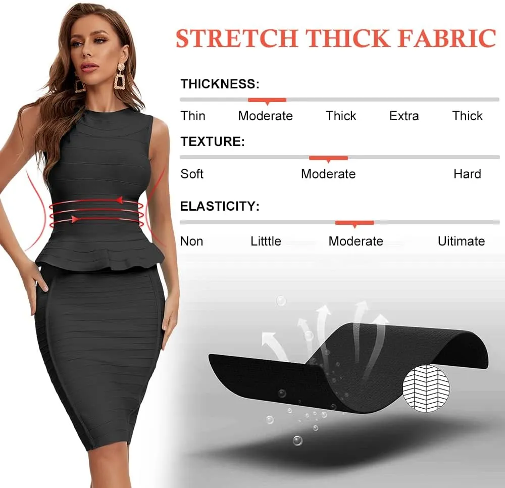 Peplum Sleeveless Pure Color Bodycon Rayon Bandage Tank Top