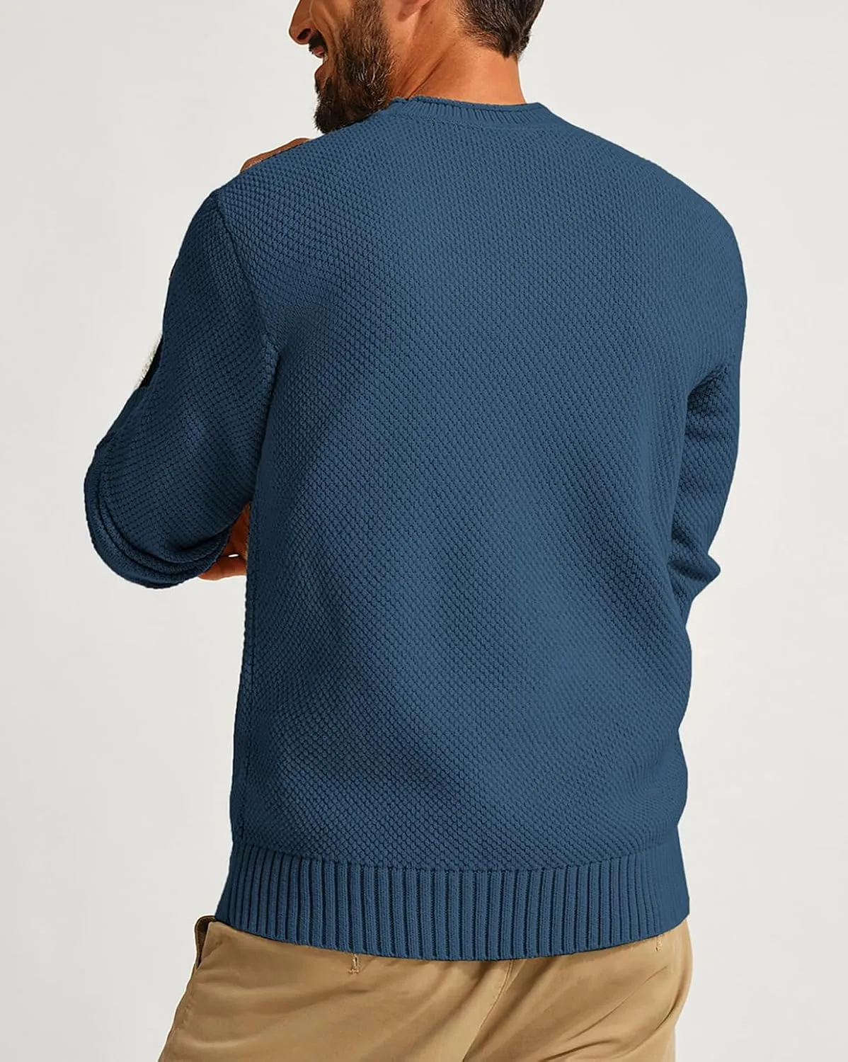 PJ PAUL JONES Men's Crewneck Pullover Sweater Casual Thick Weave Textured Sweaters