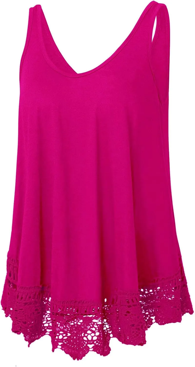 Plus Size Swing Lace Flowy Tank Top for Women
