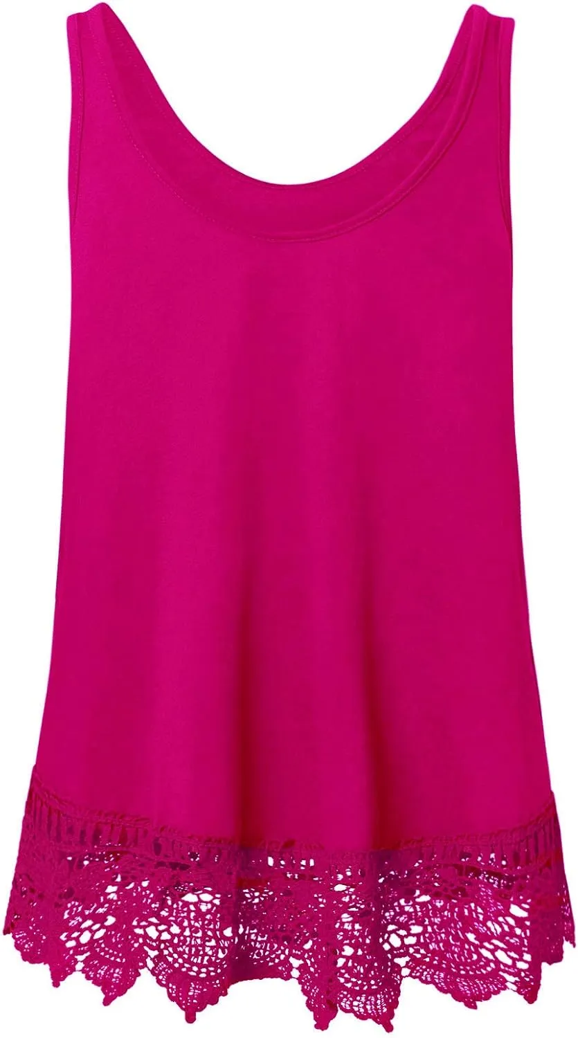 Plus Size Swing Lace Flowy Tank Top for Women