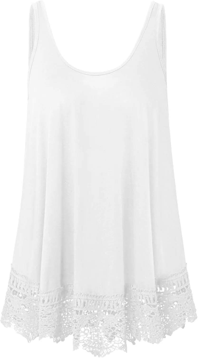 Plus Size Swing Lace Flowy Tank Top for Women