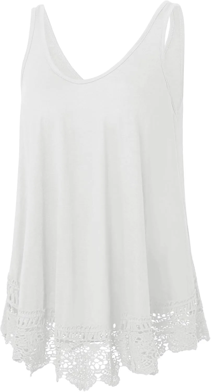 Plus Size Swing Lace Flowy Tank Top for Women