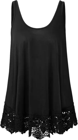 Plus Size Swing Lace Flowy Tank Top for Women