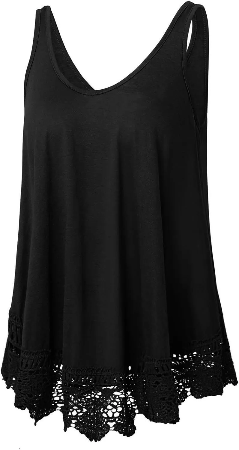 Plus Size Swing Lace Flowy Tank Top for Women