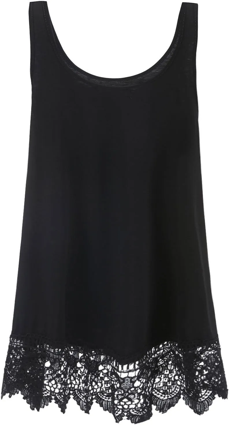 Plus Size Swing Lace Flowy Tank Top for Women