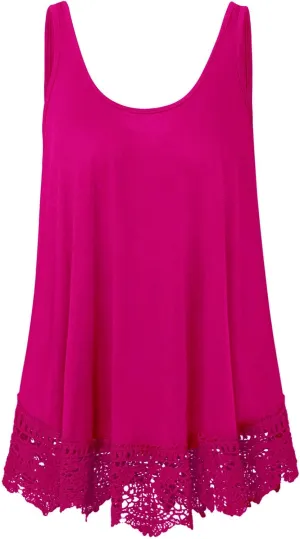 Plus Size Swing Lace Flowy Tank Top for Women