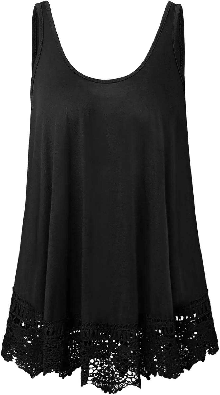 Plus Size Swing Lace Flowy Tank Top for Women