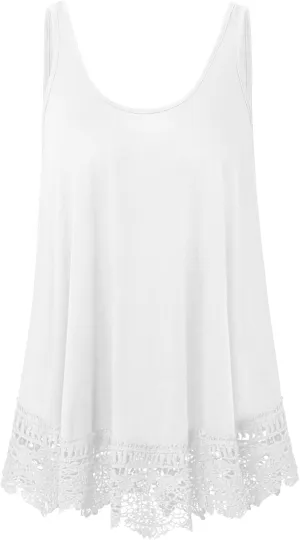Plus Size Swing Lace Flowy Tank Top for Women