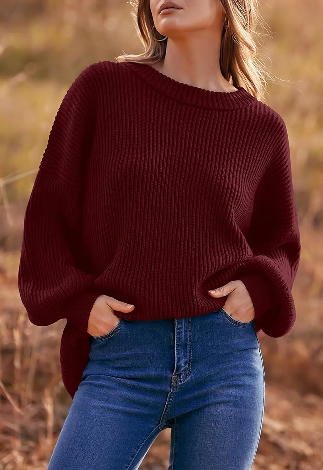 PRETTYGARDEN Womens Sweaters Fall 2025 Oversized Chunky Knitted Pullover Sweater Casual Long Sleeve Crewneck Cute Sweaters