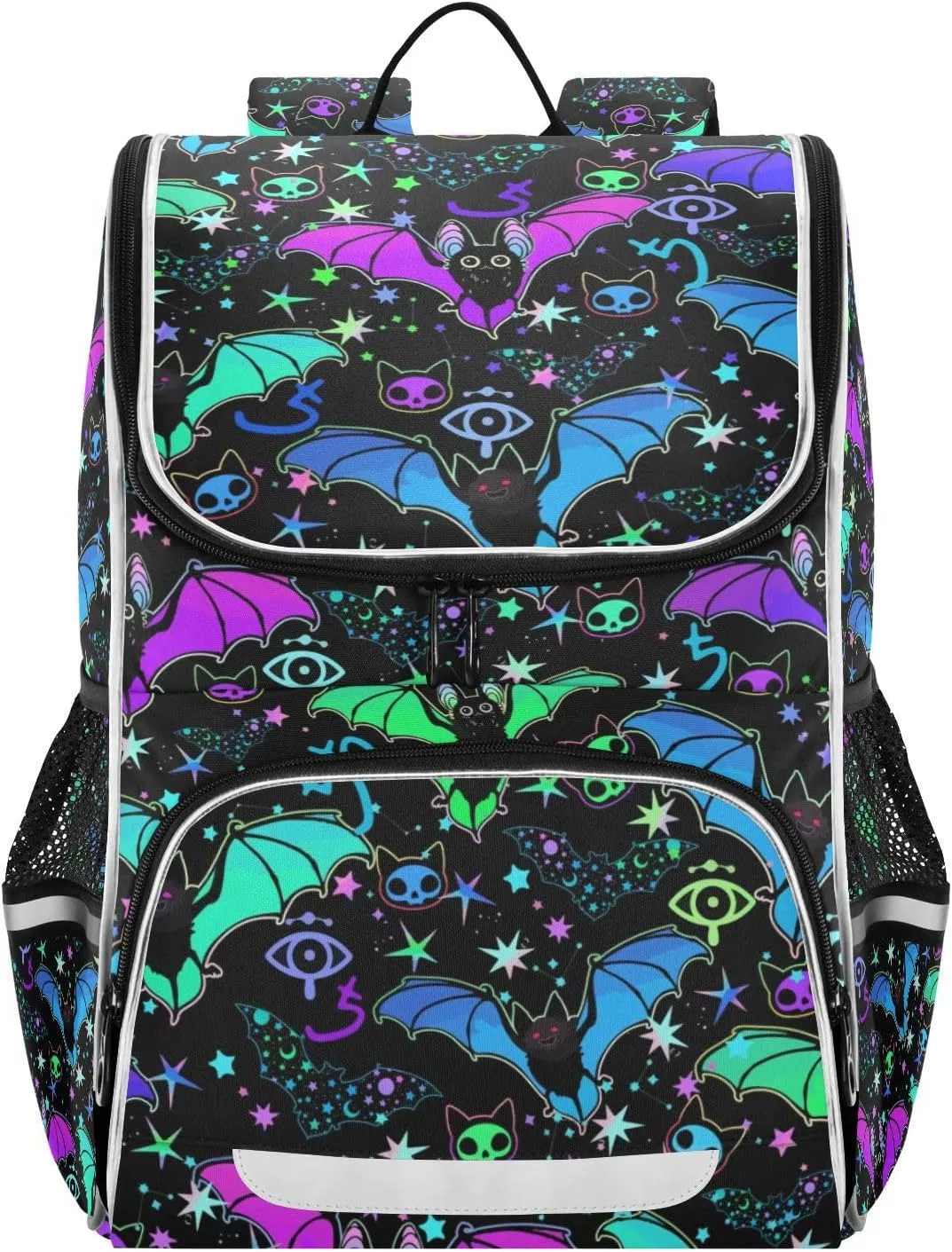 Psychedelic Bats Backpack 16 Inch Stylish Casual Rucksack Daypacks, College School Student Laptop Backpack