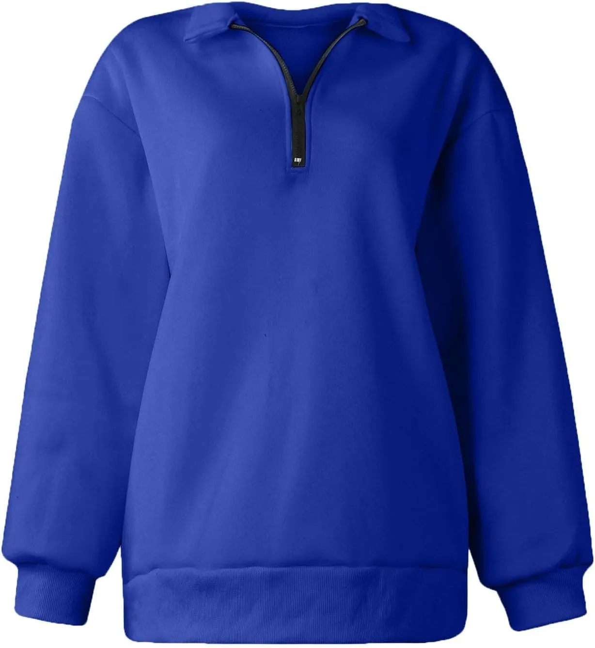 Quarter Zip Pullover for Women Fall Drop Shoulder Sweaters Casual Sweatshirt Half Zip Blouses Long Sleeve Y2k Clothes
