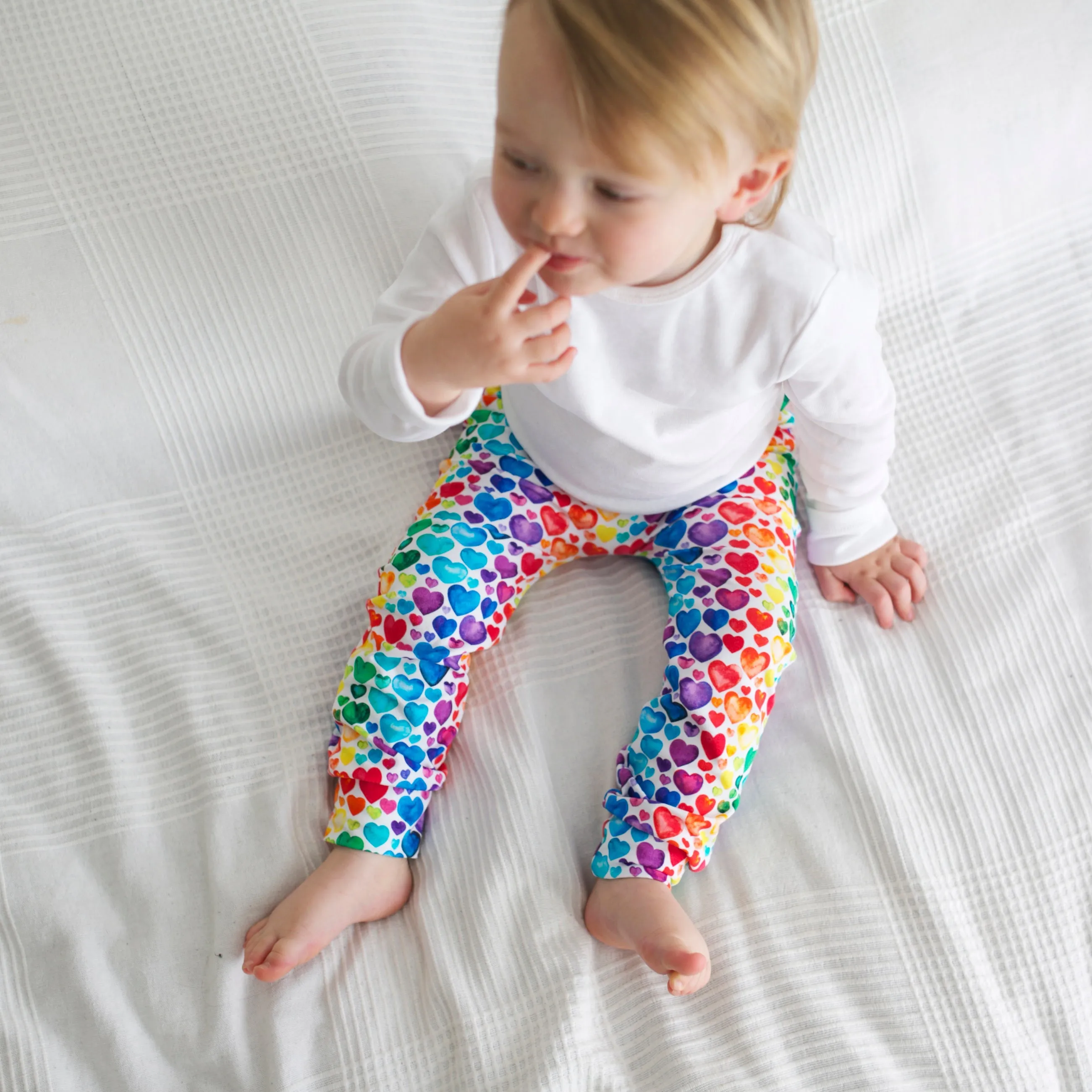 Rainbow Heart Print Leggings