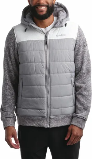 Reebok Men's Jacket - Warm Insulated Quilted Puffer Jacket with Sweater Fleece Sleeves - Hooded Outdoor Jacket for Men (M-XL)