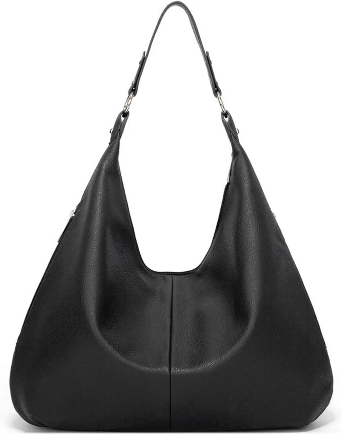 Shoulder Bag Vintage Patchwork PU Leather Hobo Bag for Women Stylish Casual Shoulder Handbag(Black)