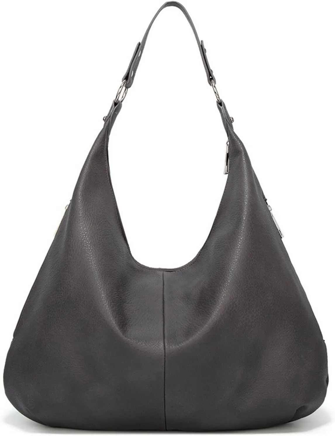 Shoulder Bag Vintage Patchwork PU Leather Hobo Bag for Women Stylish Casual Shoulder Handbag(Gray)