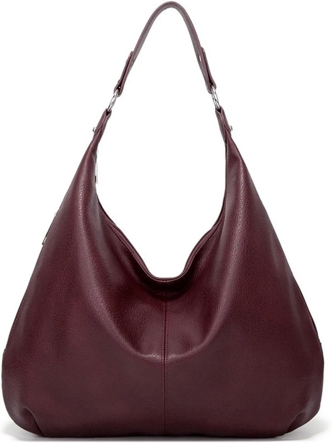 Shoulder Bag Vintage Patchwork PU Leather Hobo Bag for Women Stylish Casual Shoulder Handbag(Red)