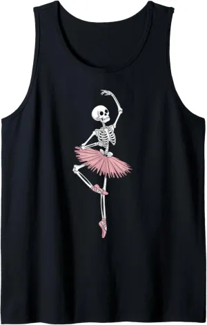 Skeleton Dancing Ballet Lovers Spooky Halloween Dancer Tank Top