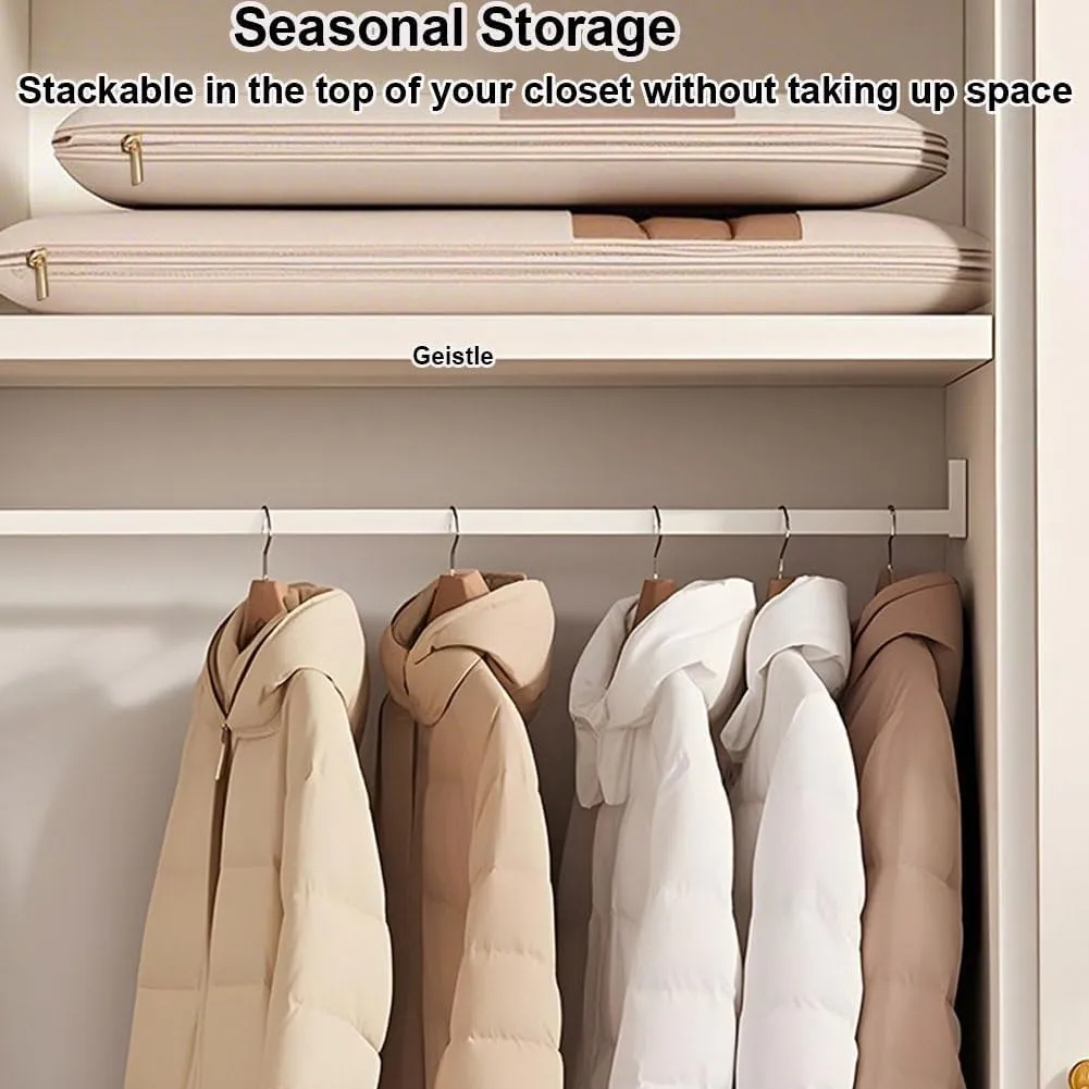 Space Saving Hanging Garment Bag with Self Compression Zipper, 2025 Space Saver Closet Organizersf or Hanging Clothes Compression (Pink, X-Large)