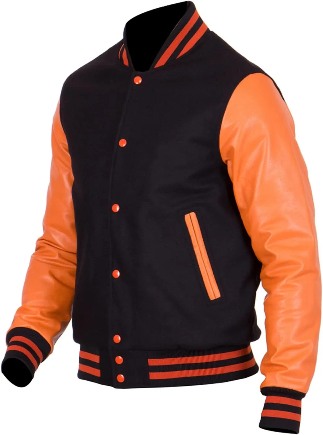 SpazeUp Letterman Jacket Men College Baseball Bomber Jacket | Wool   Faux Leather Letterman Jacket Men