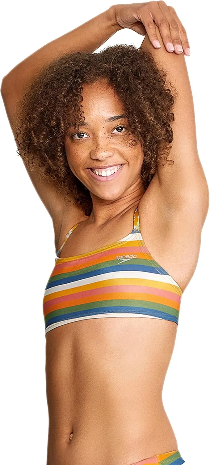 Speedo Women's Swimsuit Top Bikini Endurance Strappy Back Demi