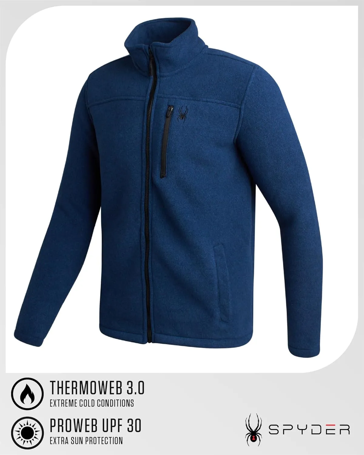 Spyder Mens Fleece Jacket - Soft and Warm Sherpa Bonded Full Zip Up Midweight Outerwear Jackets for Men with UPF30  (S-XXL)