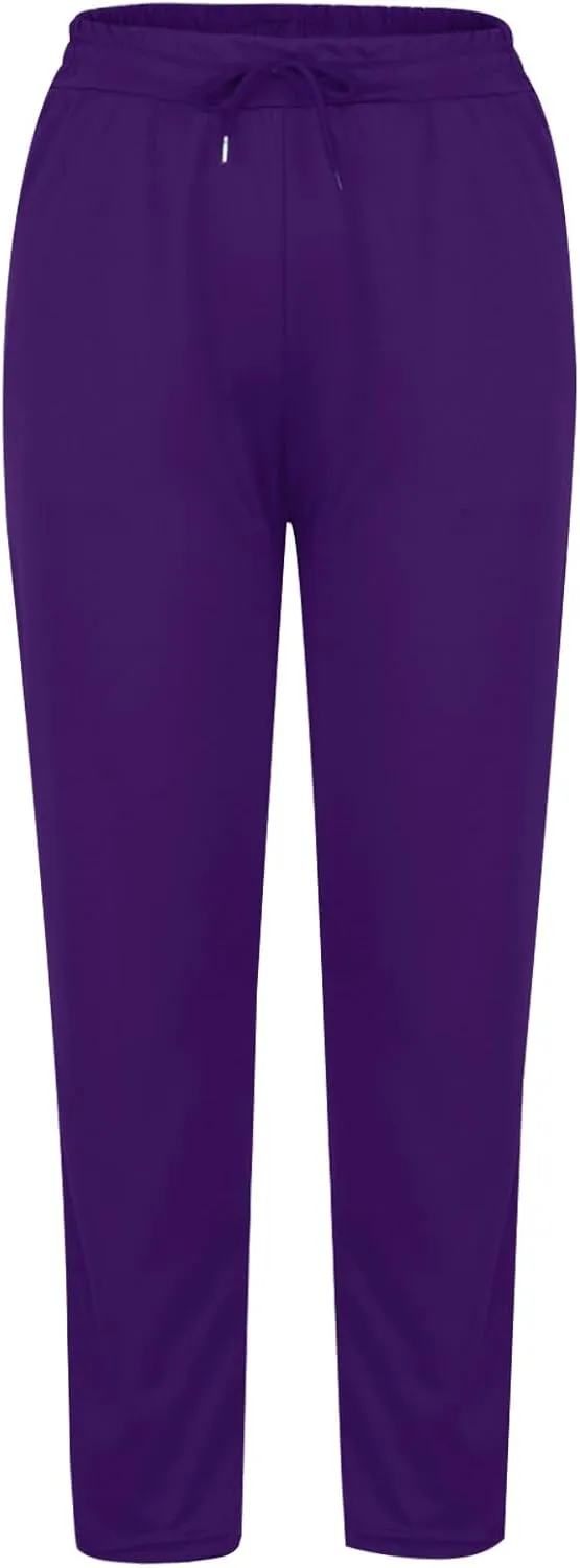 Straight Leg Pants for Women Casual Elastic Waist Drawstring Yoga Pants with Pockets Workout Running Sweatpants