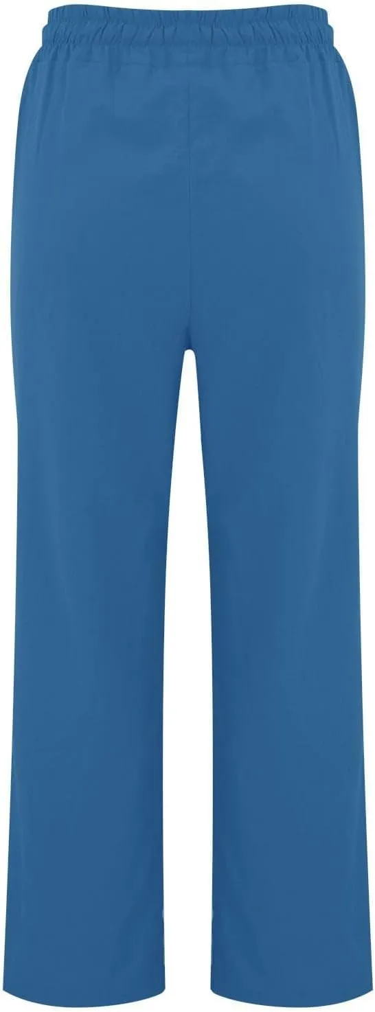 Straight Wide Leg Linen Pants for Women Elastic Drawstring High Waisted Summer Casual Pants Loose Boho Beach Trousers