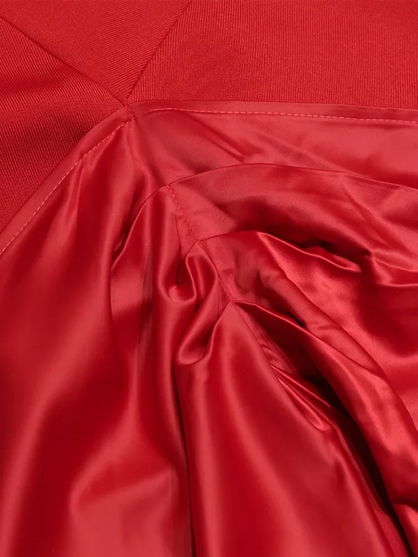 Strappy Red V-Neck Cut-Out Dress