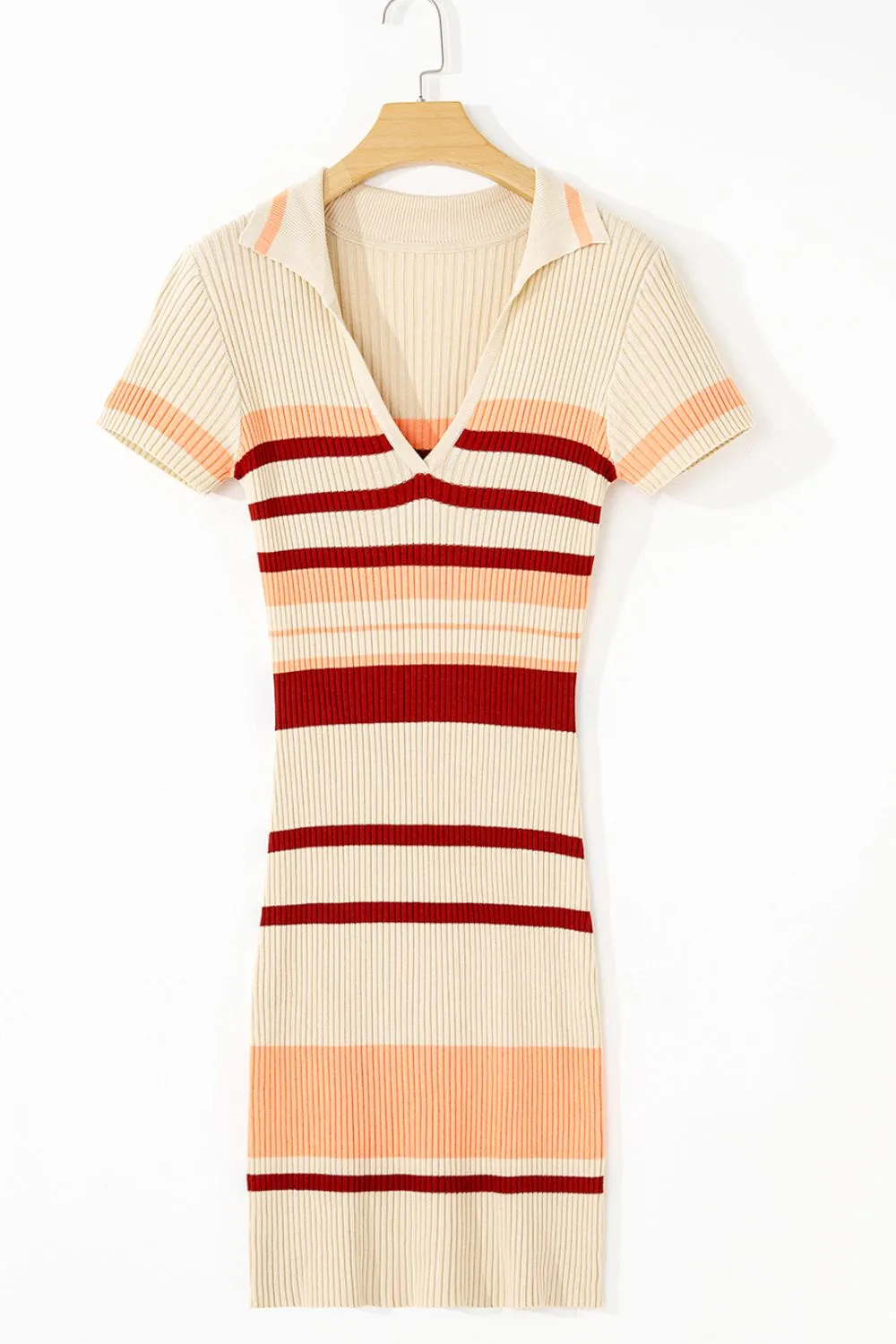 Striped Short Sleeve Mini Dress
