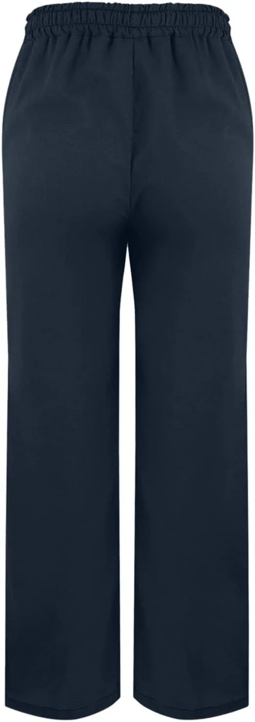 Summer Linen Pants Women High Waist Elastic Straight Wide Leg Lounge Pant Casual Loose Lightweight Beach Trousers