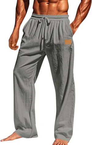 Sweatpants for Men Popular Jogger Sport Tapered Split Elasticated Slack Joggers Elasticated Waist Solid Color Slacks