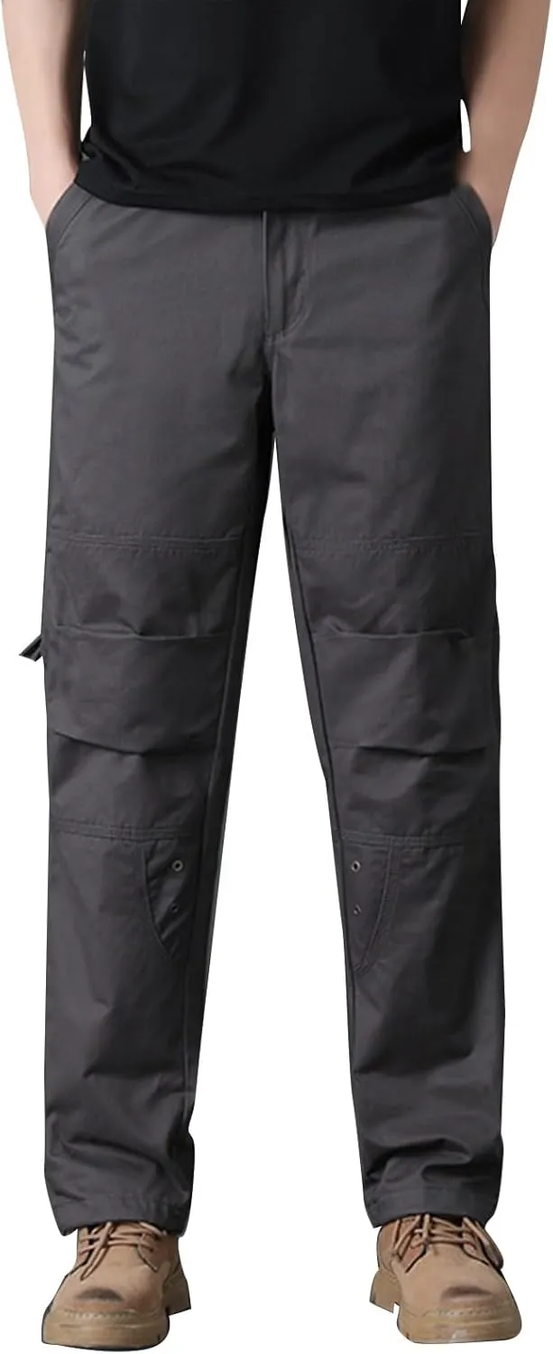 Sweatpants for Men Track Tapered Joggers Men Casual Elasticated Waist Solid Color Split Ripstop Boxy Fit Slacks Mens