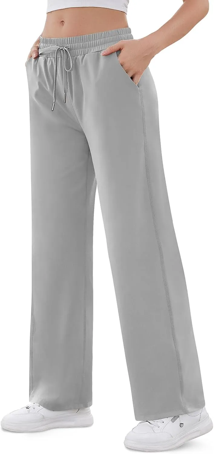 TARSE Women's Straight Leg Sweatpants High Wasited Athletic Pants Workout Jogger Sweat Pants with Pockets- 29"/20" Inseam