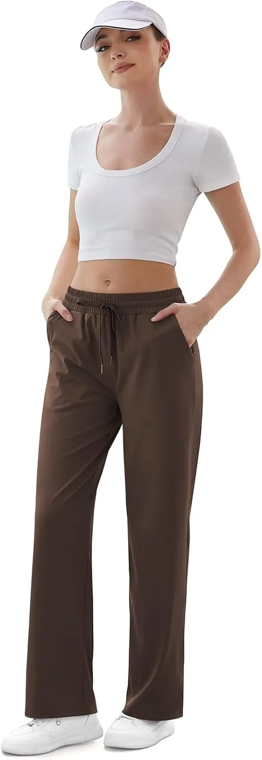 TARSE Women's Straight Leg Sweatpants High Wasited Athletic Pants Workout Jogger Sweat Pants with Pockets- 29"/20" Inseam