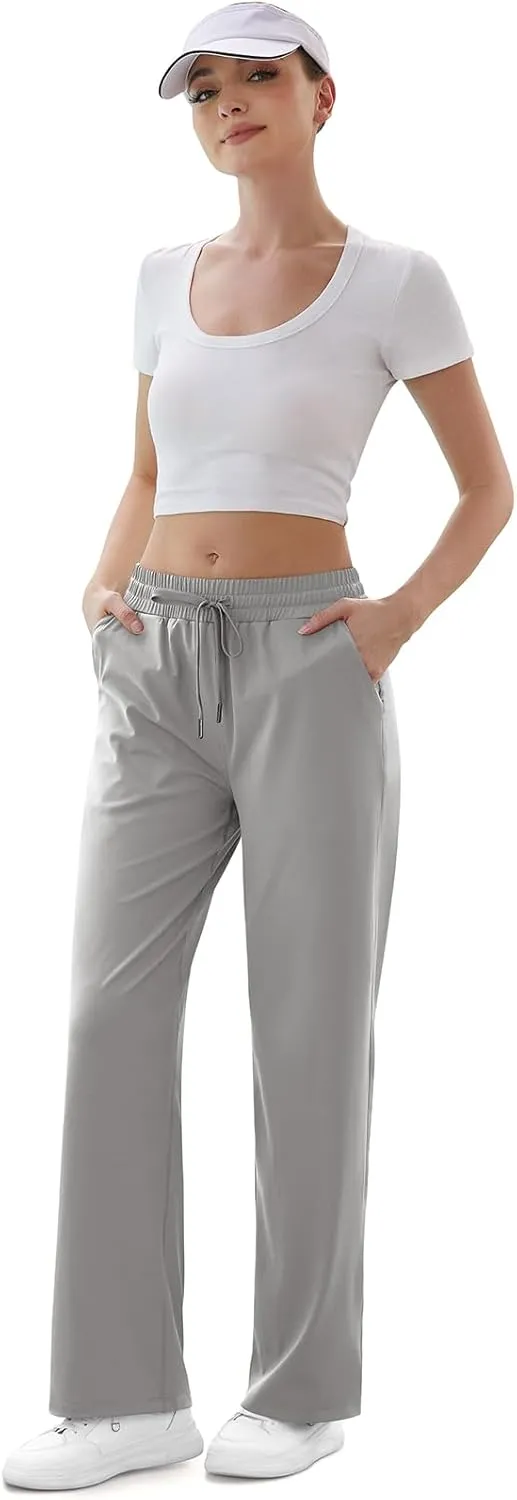TARSE Women's Straight Leg Sweatpants High Wasited Athletic Pants Workout Jogger Sweat Pants with Pockets- 29"/20" Inseam
