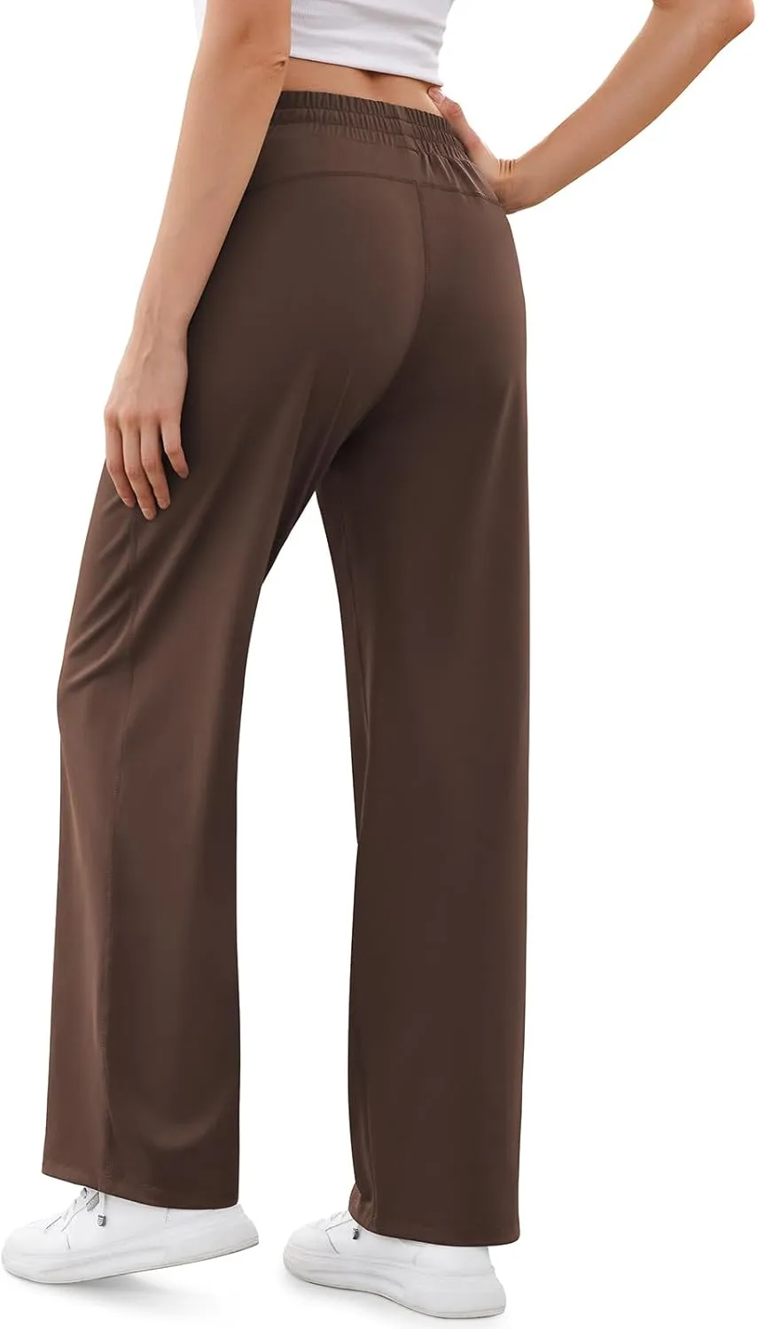 TARSE Women's Straight Leg Sweatpants High Wasited Athletic Pants Workout Jogger Sweat Pants with Pockets- 29"/20" Inseam