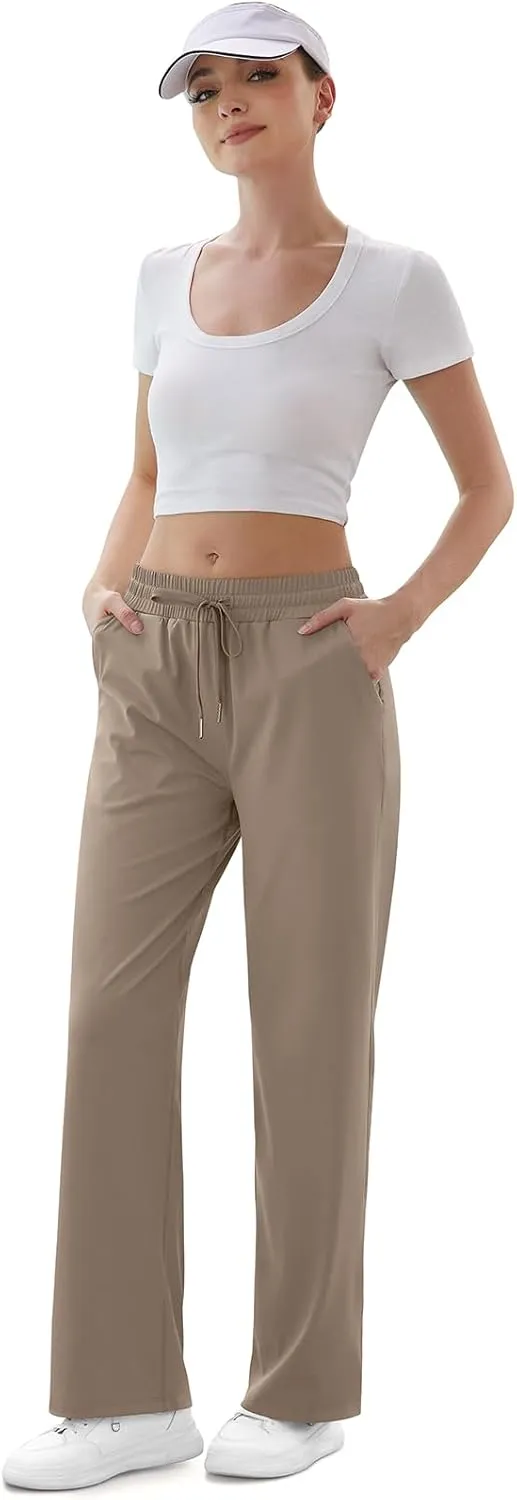 TARSE Women's Straight Leg Sweatpants High Wasited Athletic Pants Workout Jogger Sweat Pants with Pockets- 29"/20" Inseam