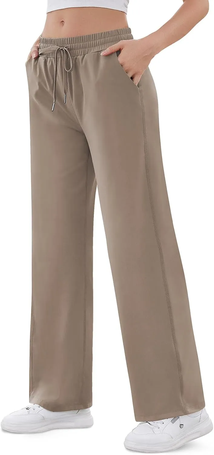 TARSE Women's Straight Leg Sweatpants High Wasited Athletic Pants Workout Jogger Sweat Pants with Pockets- 29"/20" Inseam